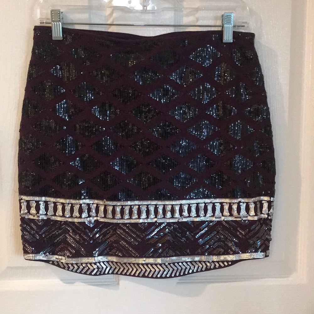 Express purple sequin skirt